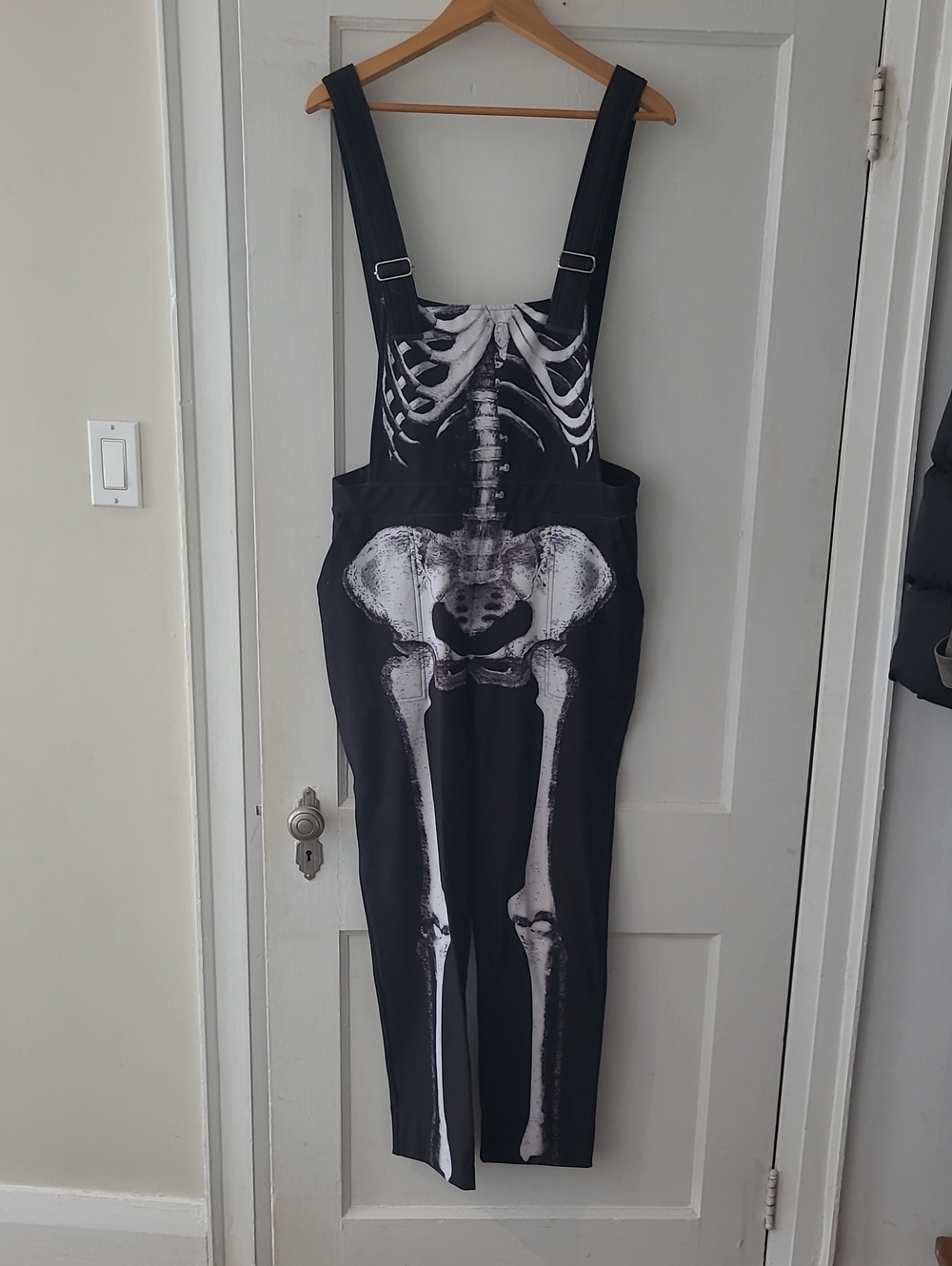 Blackmilk Black and White Skeleton Womens One-Piece Overalls